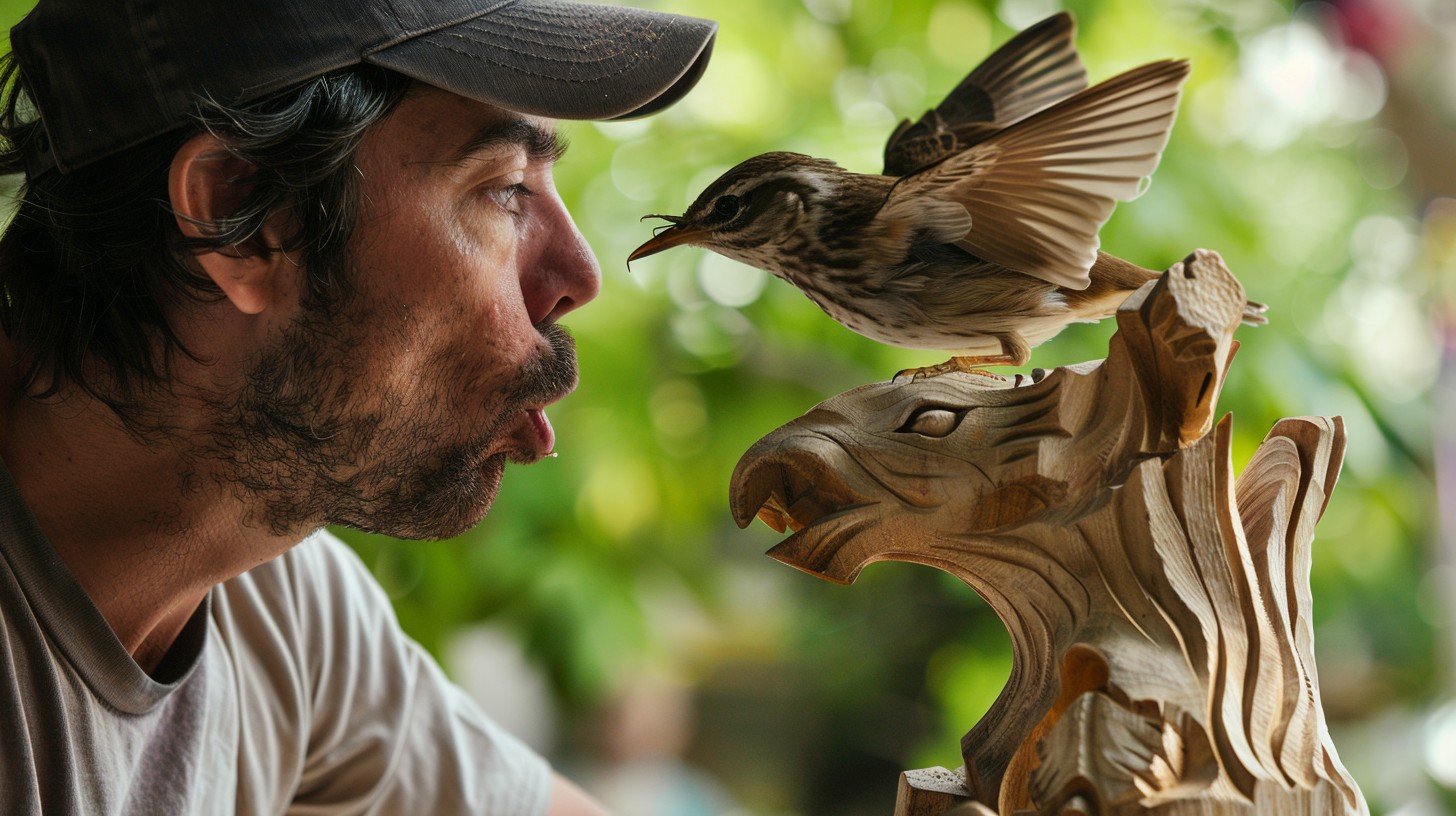 Free Man Kisses Bird Photo - Bird, Man, Sculpture | Download at StockCake