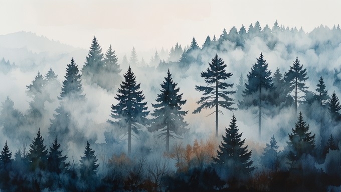 Free Misty Forest Layers Image - Forest, Fog, Mist | Download at StockCake