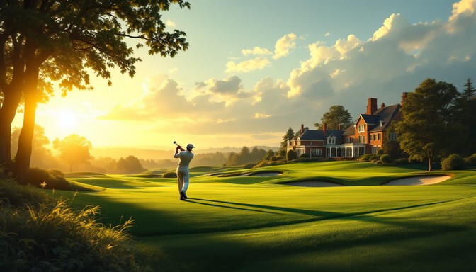 Free Golden Golf Sunset Image | Download at StockCake