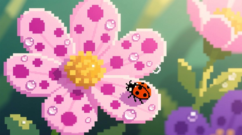 Free Pixelated Spotted Bloom Image - Pixelart, Flower, Spotted ...