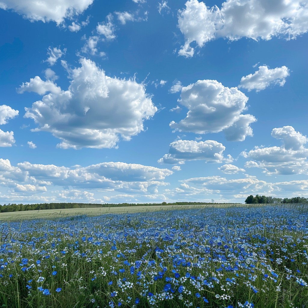 Free Blooming Blue Field Image - Blue, Flowers, Sky | Download at StockCake