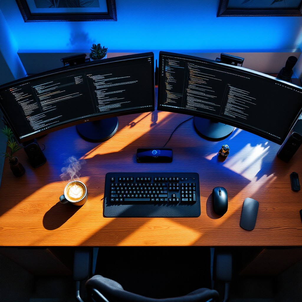 Relaxing Developer Free Productive Developer Paradise Image - Workspace, Developer, Setup ...