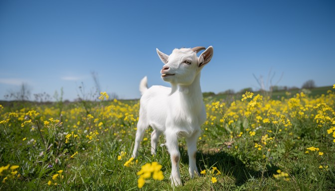 Free Spring Meadow Goat Image - Goat, White, Meadow | Download at StockCake