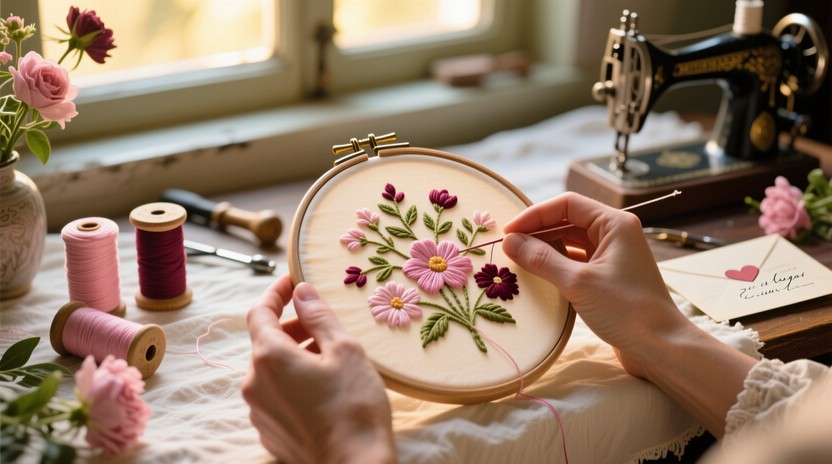 Needle Work Free Handcrafted Romantic Needlework Image - Embroidery, Needlework ...