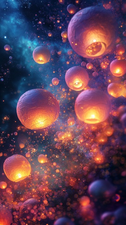 Free Floating lanterns glow Image - Lanterns, Glow, Stars | Download at ...
