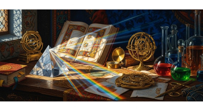 Scientists Workspace Renaissance Free Scholar's Rainbow Discovery Image - Scholar, Prism, Rainbow ...