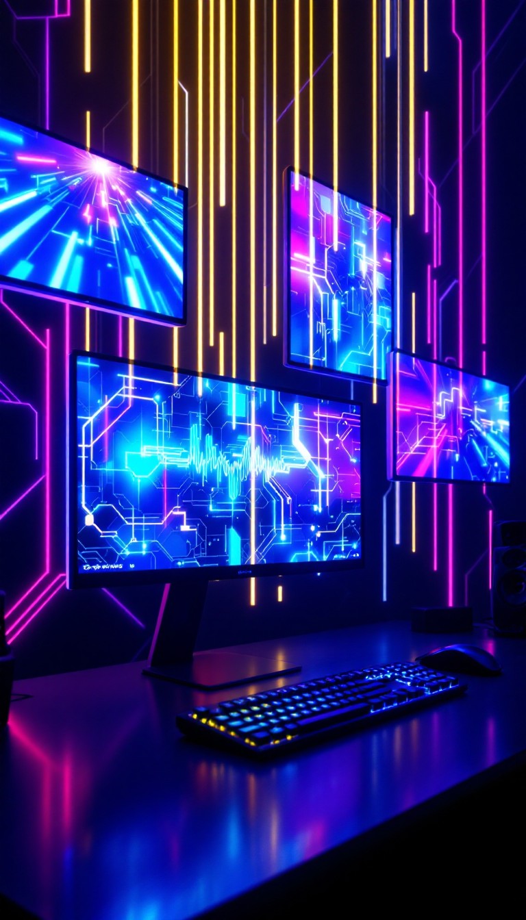 Free Neon Gaming Setup Image - Cyberpunk, Gaming, Neon | Download at ...