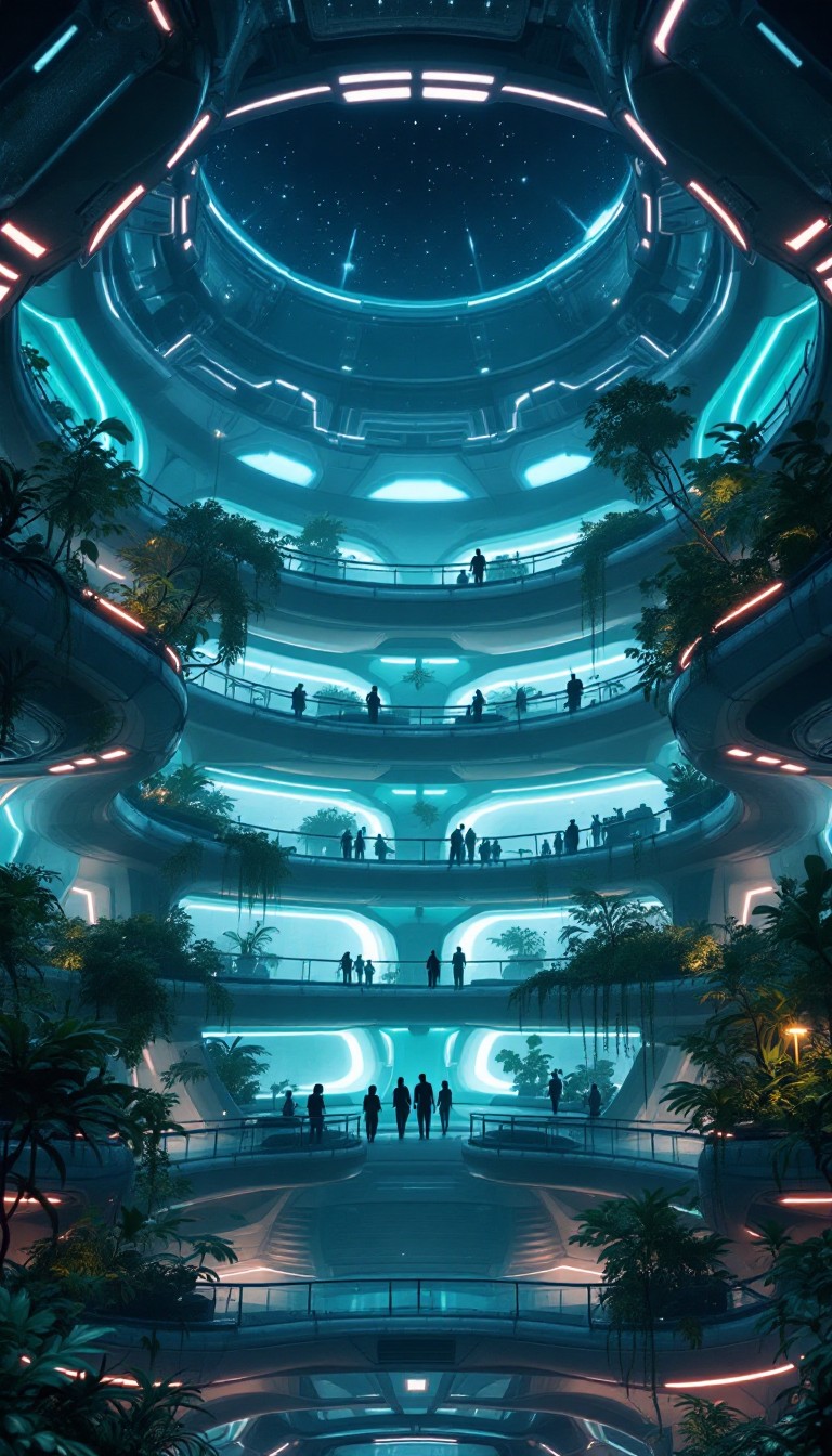 Free Futuristic Space Atrium Image - Space, Colony, Habitat | Download ...