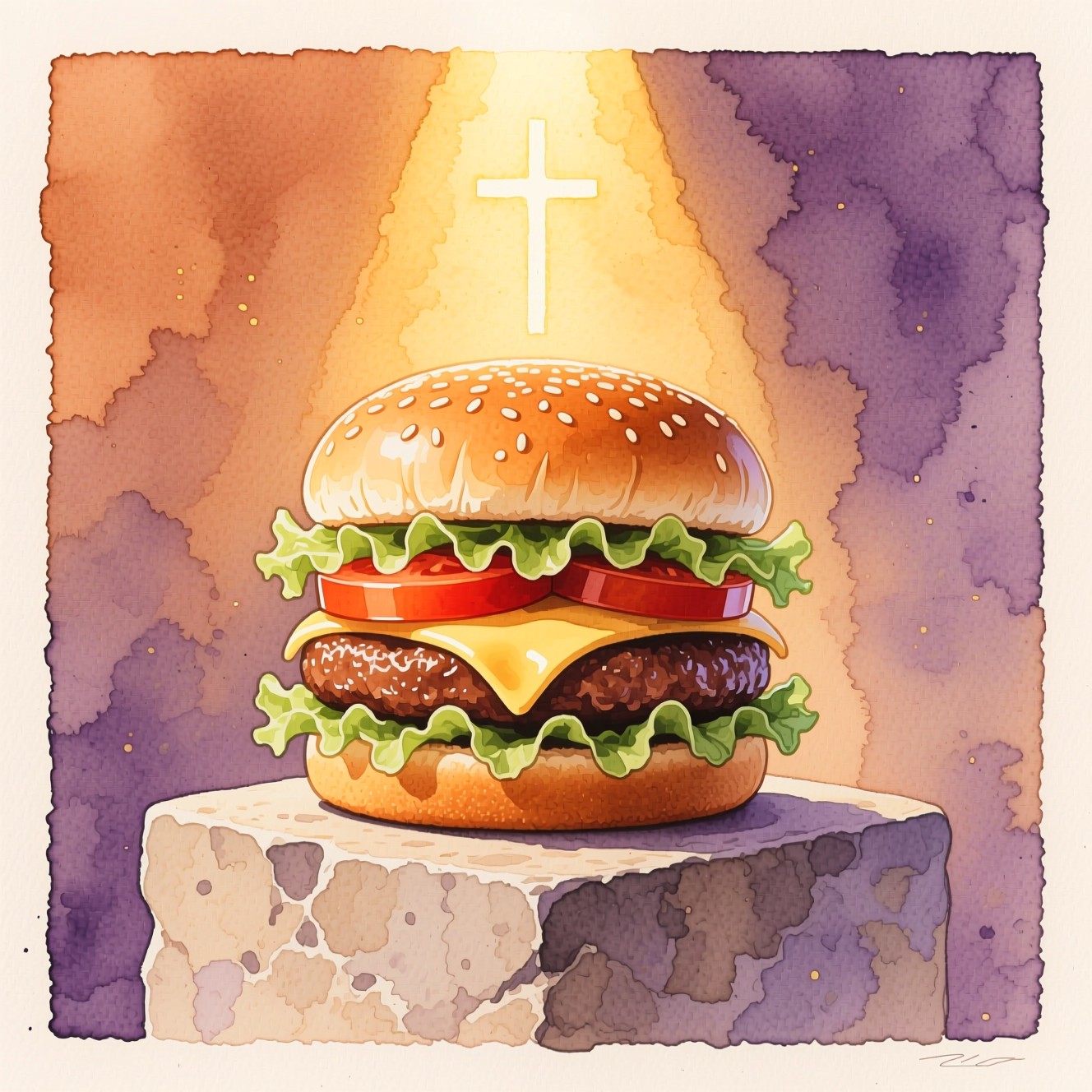 Free Sacred Burger Altar Photo - Burger, Watercolor, Altar | Download ...