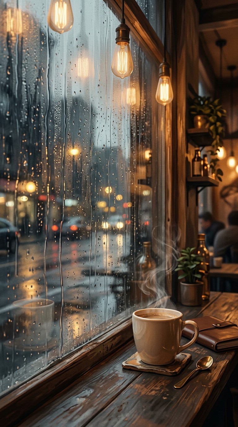 Free Rainy Cafe Comfort Image - Cafe, Rain, Coffee | Download at StockCake