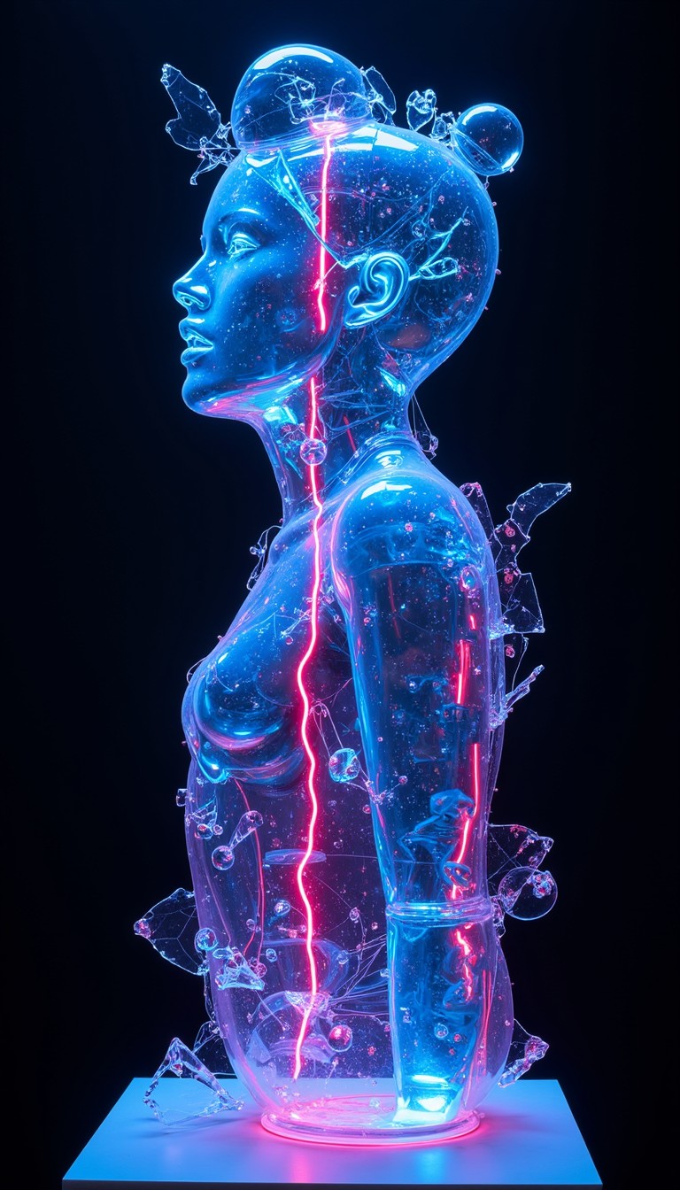Strong Ranslucent Figure Free Neon Translucent Figure Image - Cyberpunk, Neon, Holographic ...