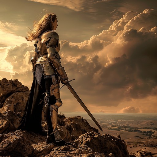 Free Warrior Contemplates Horizon Image - Warrior, Sunset, Armor ...