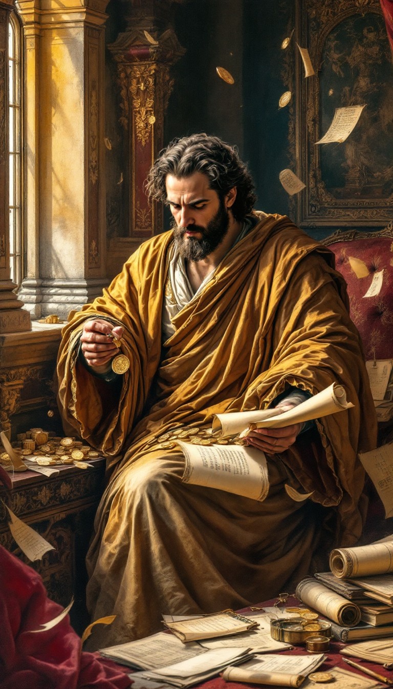 Merchant Philosopher Free Ancient Merchant's Study Image - Merchant, Coins, Scrolls ...