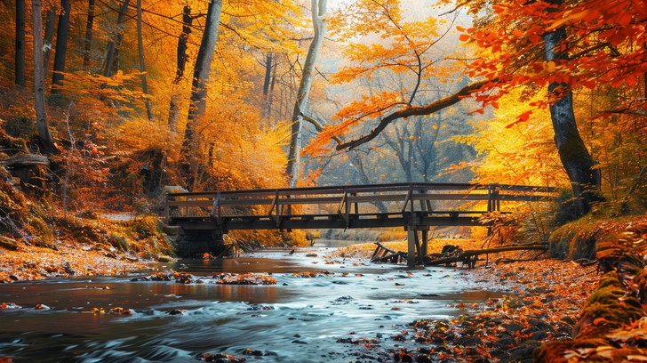Free Autumn Bridge Serenity Image - Autumn, Bridge, Forest | Download ...