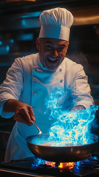 Free Chef Flambéing Dish Image - Chef, Cooking, Fire | Download at ...