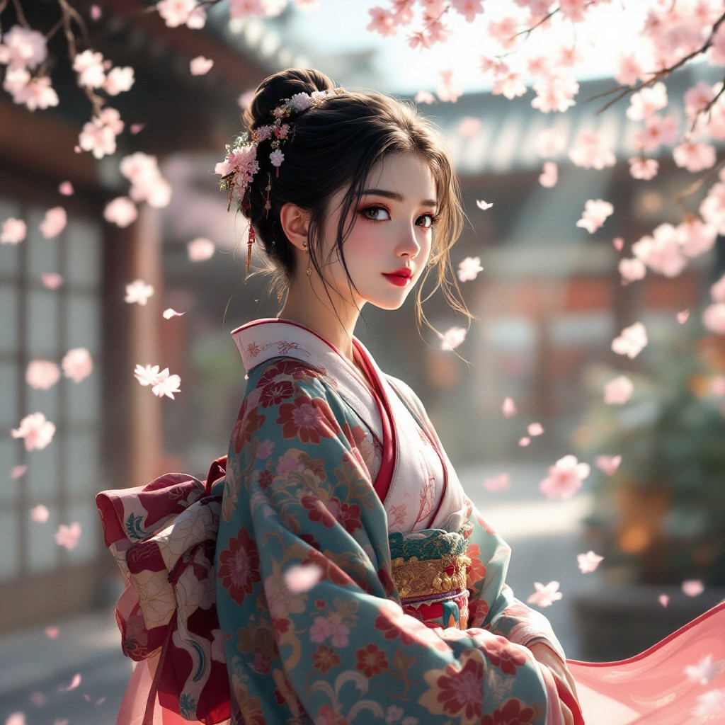 Free Cherry Blossom Princess Image - Anime, Kimono, Sakura | Download ...
