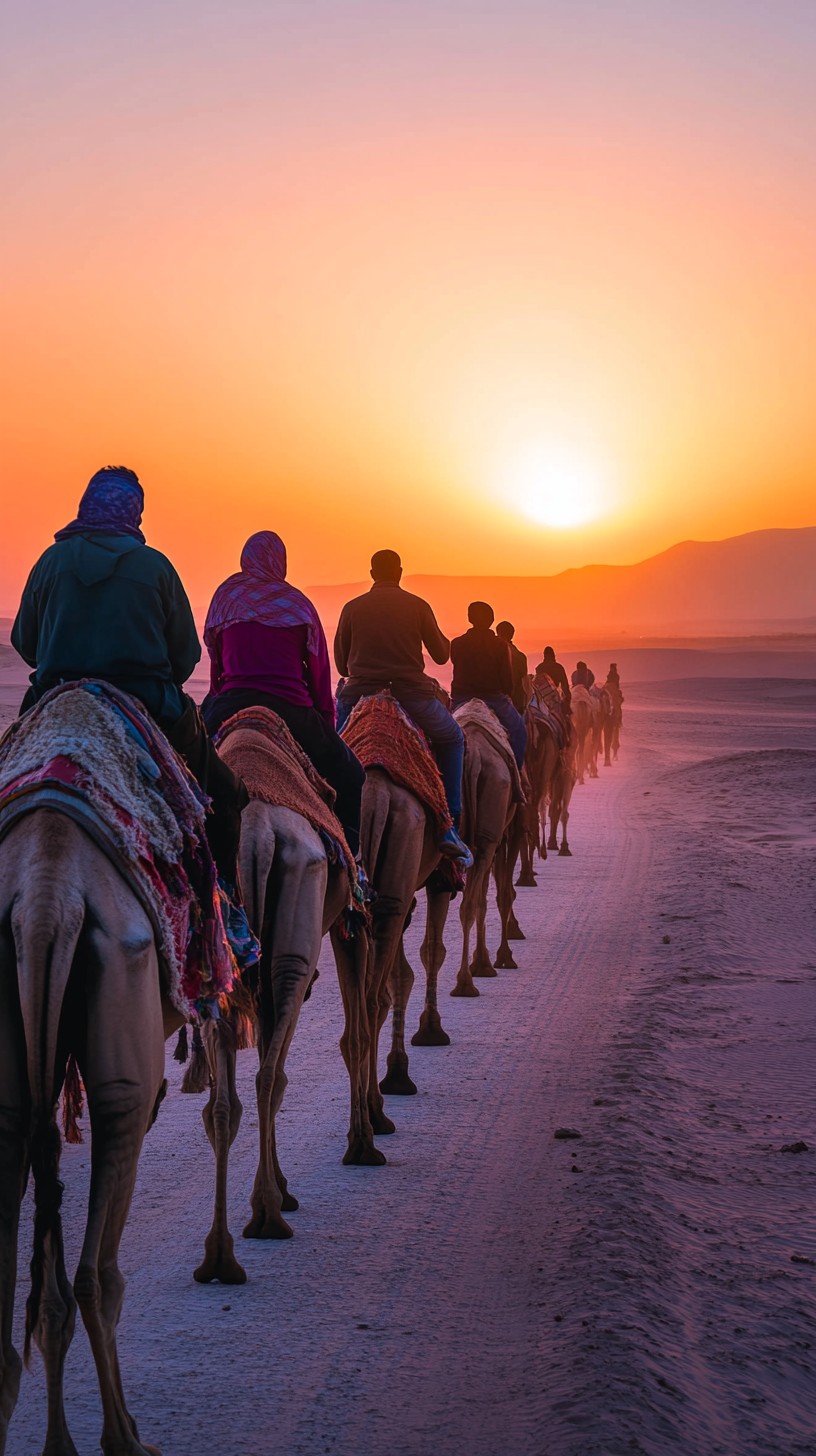 Free Sunset Camel Ride Image - Sunset, Desert, Camels | Download at ...