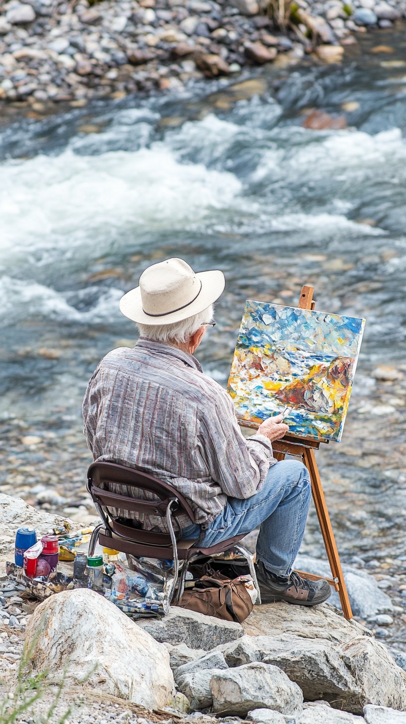 Free Artist by river Image - Artist, River, Painting | Download at ...