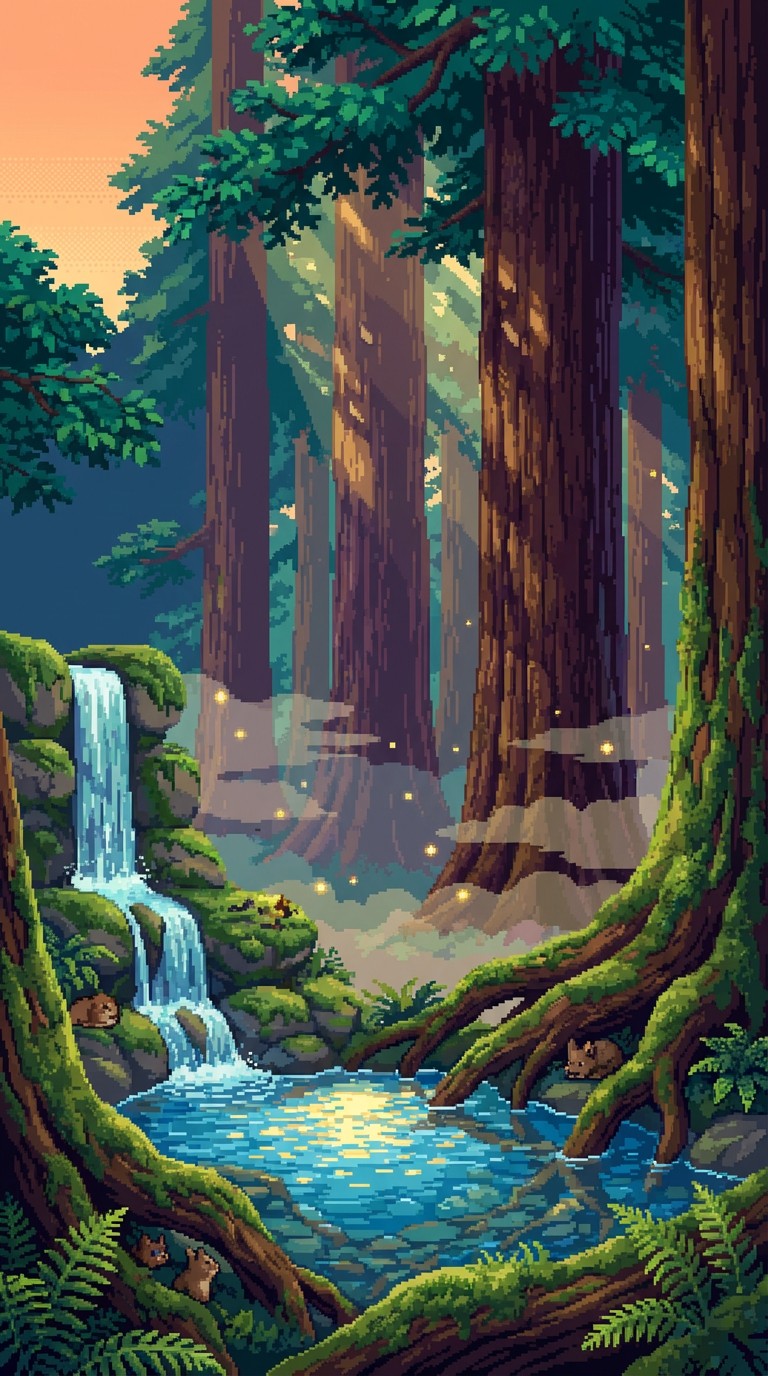 Free Enchanted Pixel Forest Image - Pixel, Retro, Forest | Download at ...