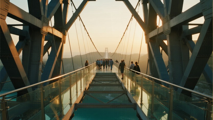 Translucent Colored Bridge Free Suspended Glass Pathway Image - Bridge, Transparent, Glass ...