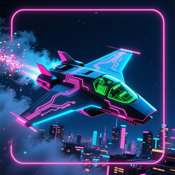 Free Neon Aircraft Soaring Image - Cyberpunk, Aircraft, Neon | Download ...