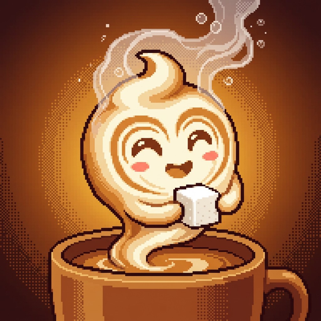 Free Cheerful Coffee Sprite Image - Coffee, Sprite, Pixel | Download at ...