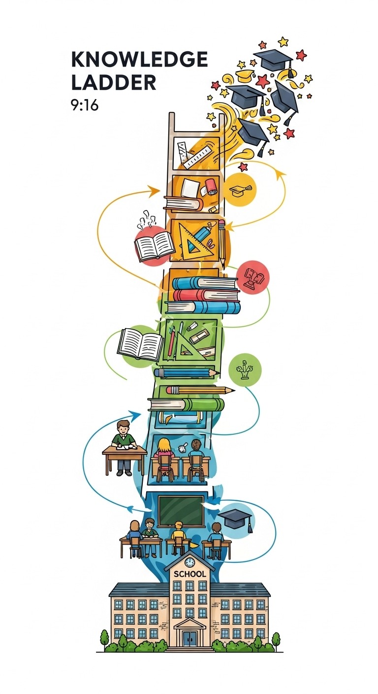 Free Knowledge Ladder Illustration Image - Education, Ladder, Learning ...