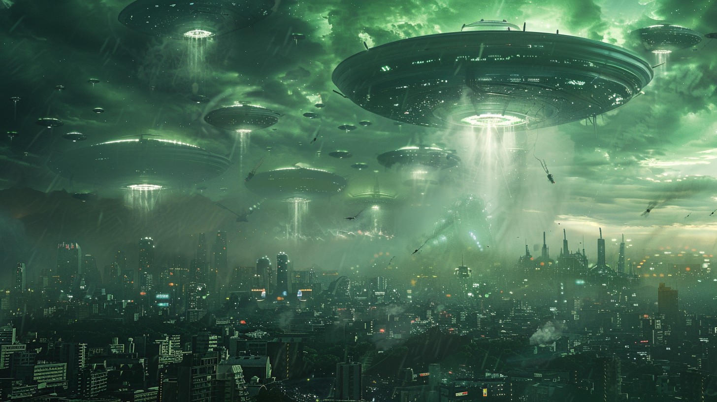 Alien Invasion Setting Free Alien Invasion Scene Image - Alien, Cityscape, Ufos | Download at ...
