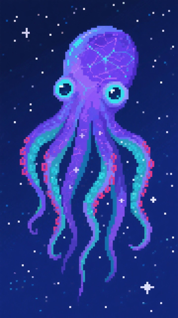 Free Cosmic Pixel Octopus Image - Octopus, Cosmic, Pixel | Download at ...