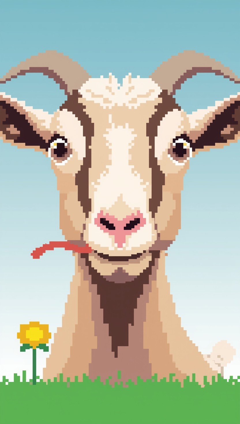Free Playful Pixel Goat Image - Goat, Pixel, Art | Download at StockCake