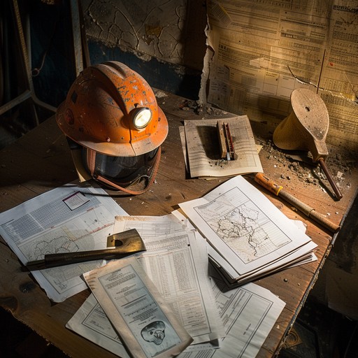 Mining Paperwork Free Miner's Essential Gear Image - Hardhat, Headlamp, Documents ...