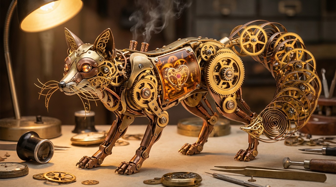 Free Mechanical Brass Fox Image - Steampunk, Clockwork, Mechanical ...