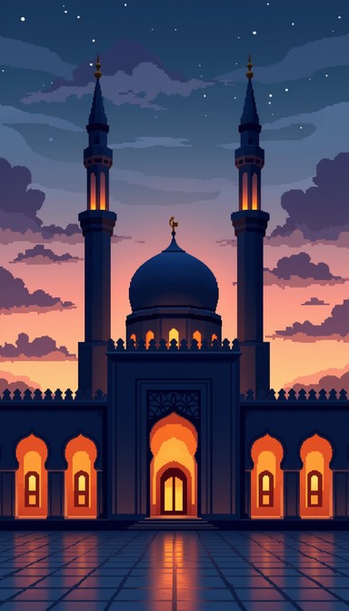 Free Illuminated Islamic Architecture Image - Mosque, Minaret, Dome ...