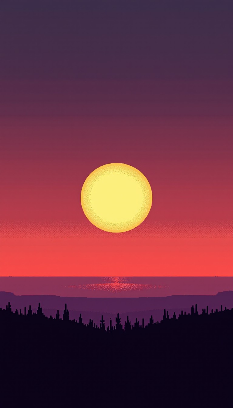 Free Pixel Sunset Serenity Image - Sunset, Pixel, Minimalist | Download ...