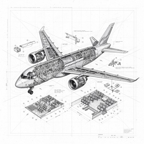 Free Aircraft Technical Drawing Image - Aircraft, Airplane, Technical ...