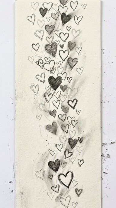 Free Falling Hearts Sketch Image - Hearts, Pencil, Sketch | Download at ...