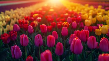 Free Vibrant Tulip Field Image - Tulips, Colorful, Sunset | Download at ...