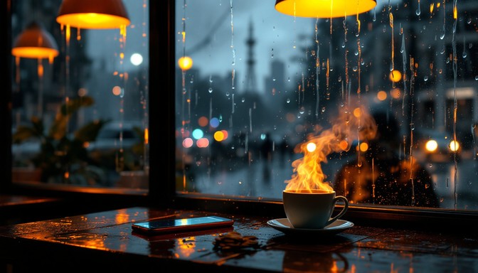 Free Rainy Cafe Moment Image - Rainy, Cafe, Cozy | Download at StockCake