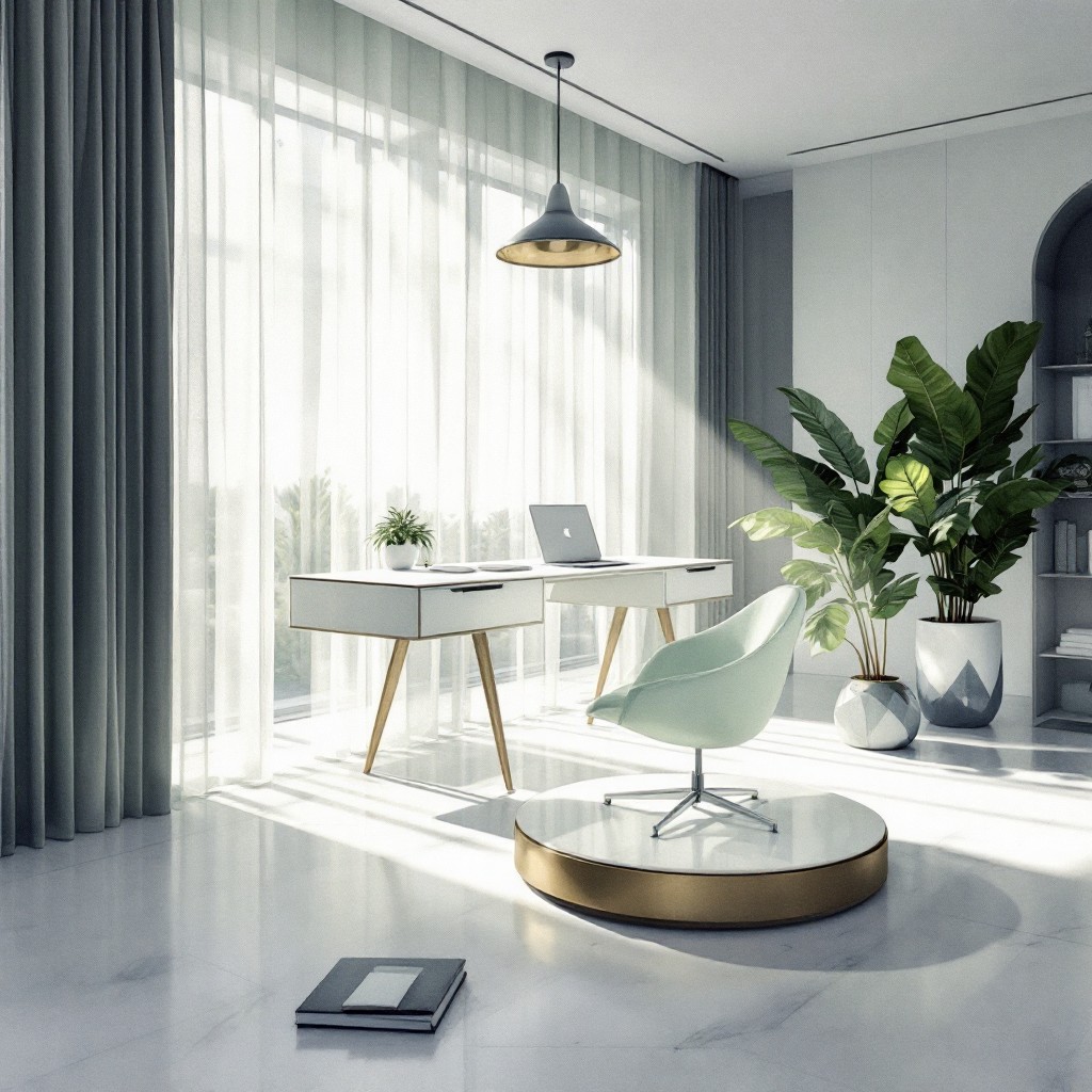 Free Serene Workspace Design Image - Minimal, Modern, Workspace ...