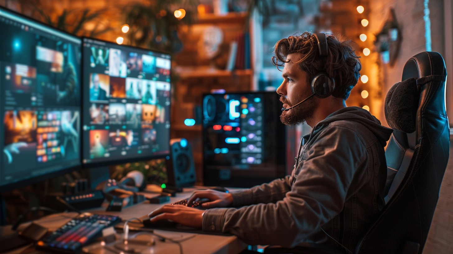 Intense Gaming On Computer Free Intense Gaming Setup Image - Gaming, Technology, Computer ...
