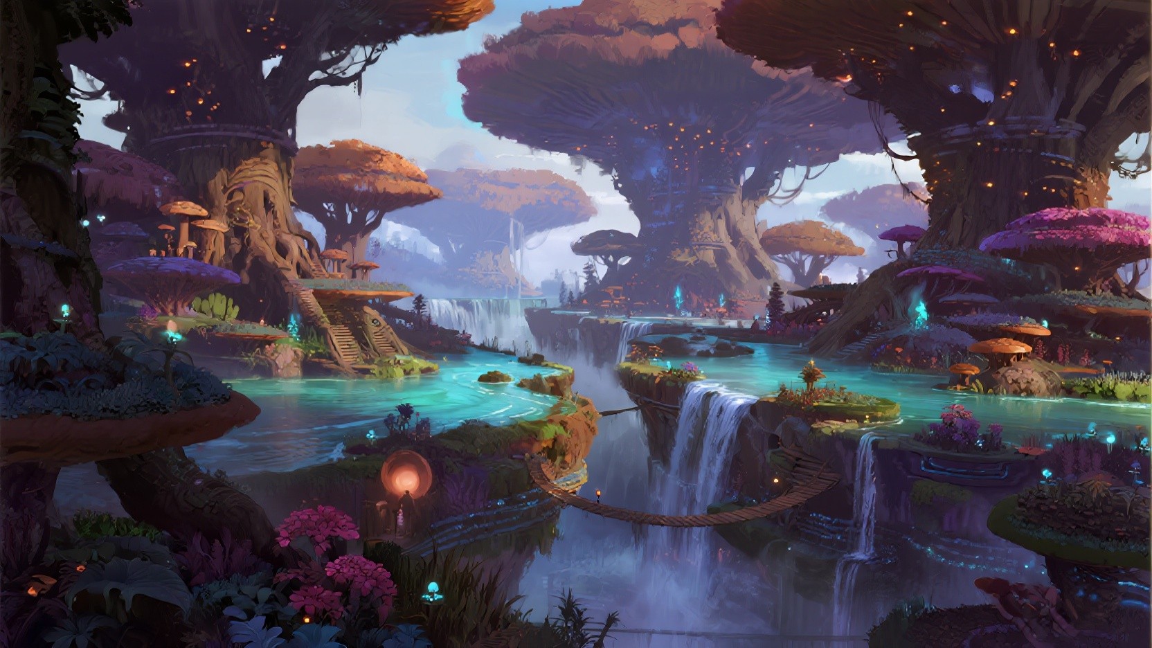Free Luminous Alien Ecosystem Image - Alien, Ecosystem, Bioluminescent ...