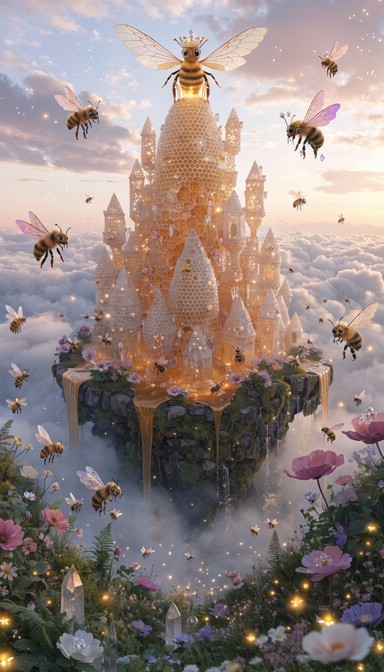 Free Enchanted Bee Kingdom Image - Fantasy, Bees, Castle | Download at ...