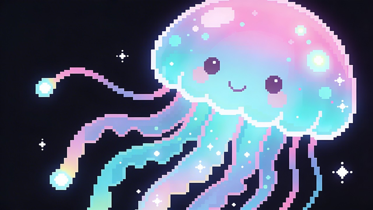 Free Glowing Pixel Jellyfish Image - Jellyfish, Pixel, Art | Download ...