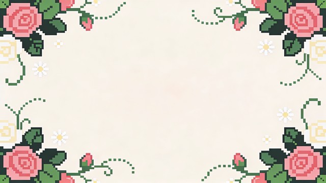 Free Pixel Floral Border Image - Pixel, Retro, Floral | Download at ...