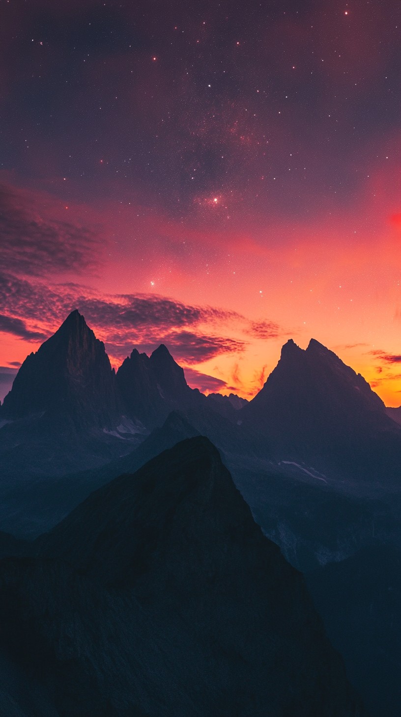 Free Sunset Mountain Peaks Image - Sunset, Mountains, Twilight ...