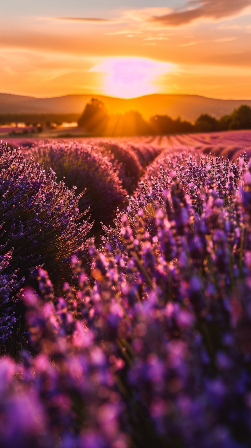 Free Sunset over Lavender Image - Sunset, Lavender, Field | Download at ...