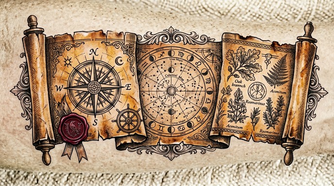 Free Ancient Scroll Design Image - Parchment, Scroll, Tattoo | Download ...