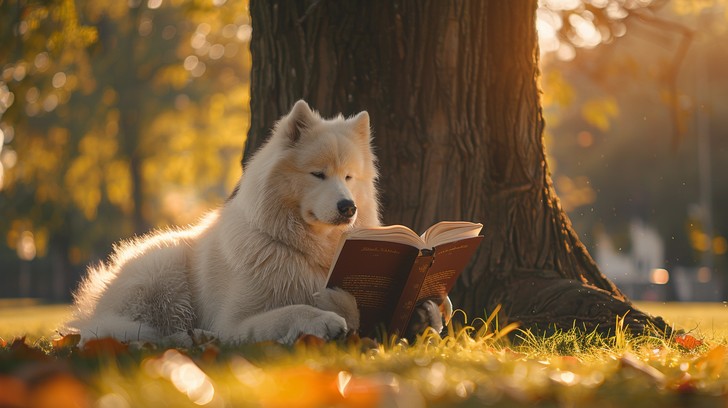 Free Dog Enjoying Reading Image | Download at StockCake