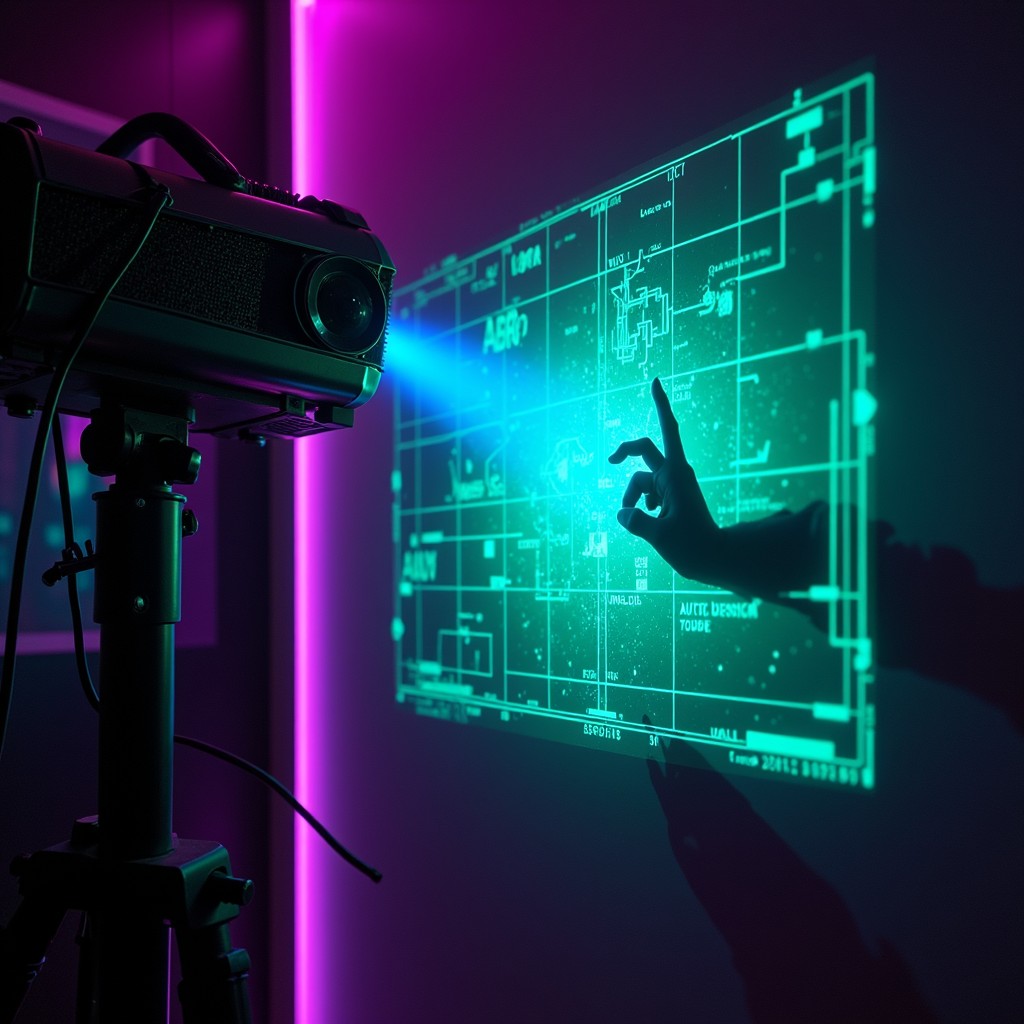 Tech Projectiondesign Free Neon Tech Projection Image - Cyberpunk, Holographic, Futuristic ...
