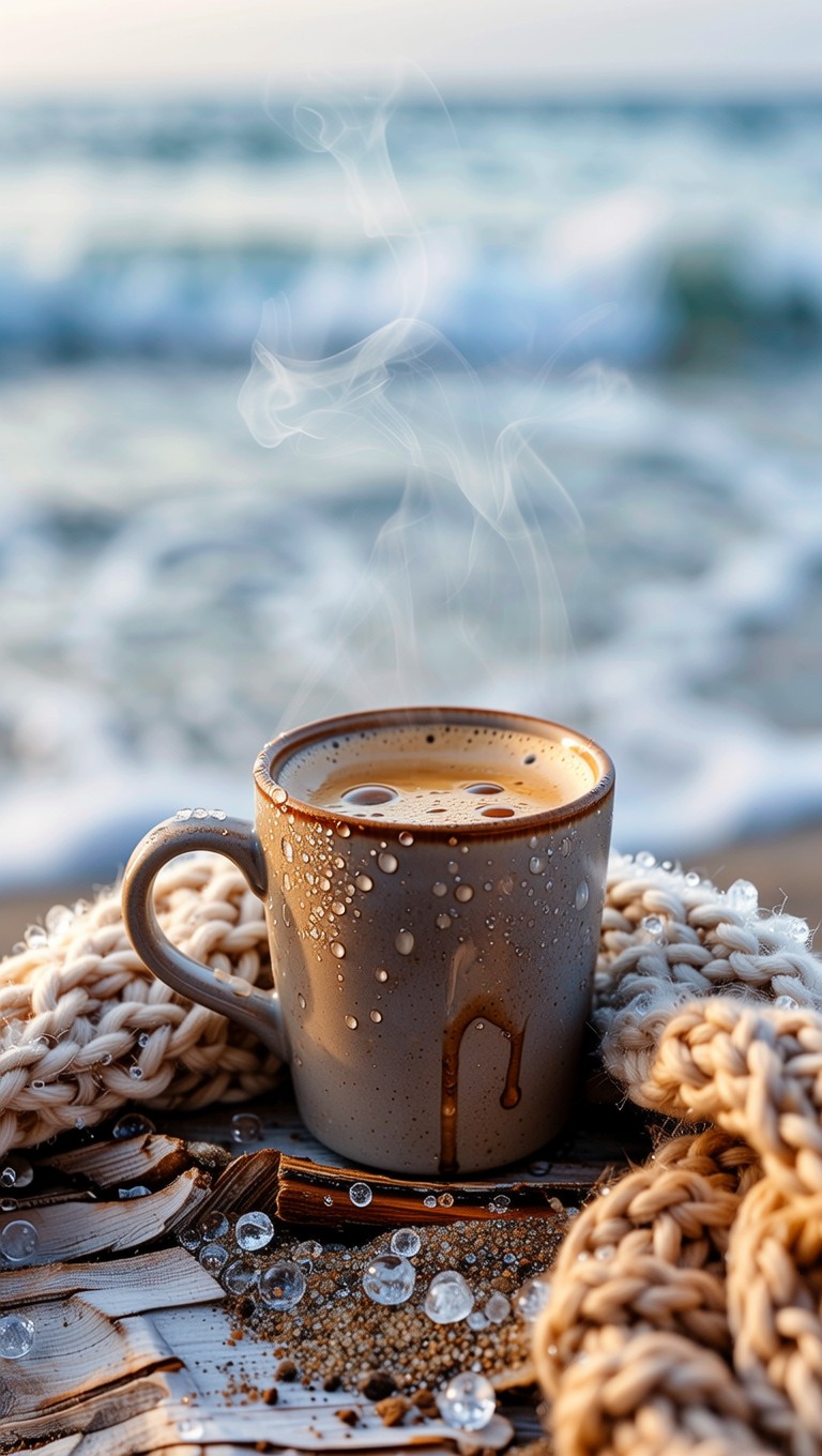Visual Search - Download Sunrise Coffee View Image - Sunrise, Coffee, Beach | StockCake